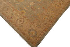 Knotted Rug Gray Ivory Hand Knotted 9'x12' Sino Persian Tabriz Mahi Traditional 300 KPSI 100% Wool Oriental Area Rug
