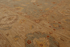Knotted Rug Gray Ivory Hand Knotted 9'x12' Sino Persian Tabriz Mahi Traditional 300 KPSI 100% Wool Oriental Area Rug