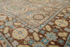 8x10 Taupe, Teal, Gold Color Hand Knotted 100% Wool Traditional Oriental Rug