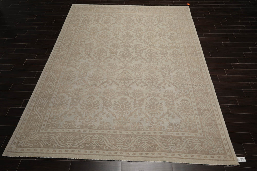 9x12 Gray, , Color Hand Knotted Oushak 100% Wool Traditional Oriental Rug