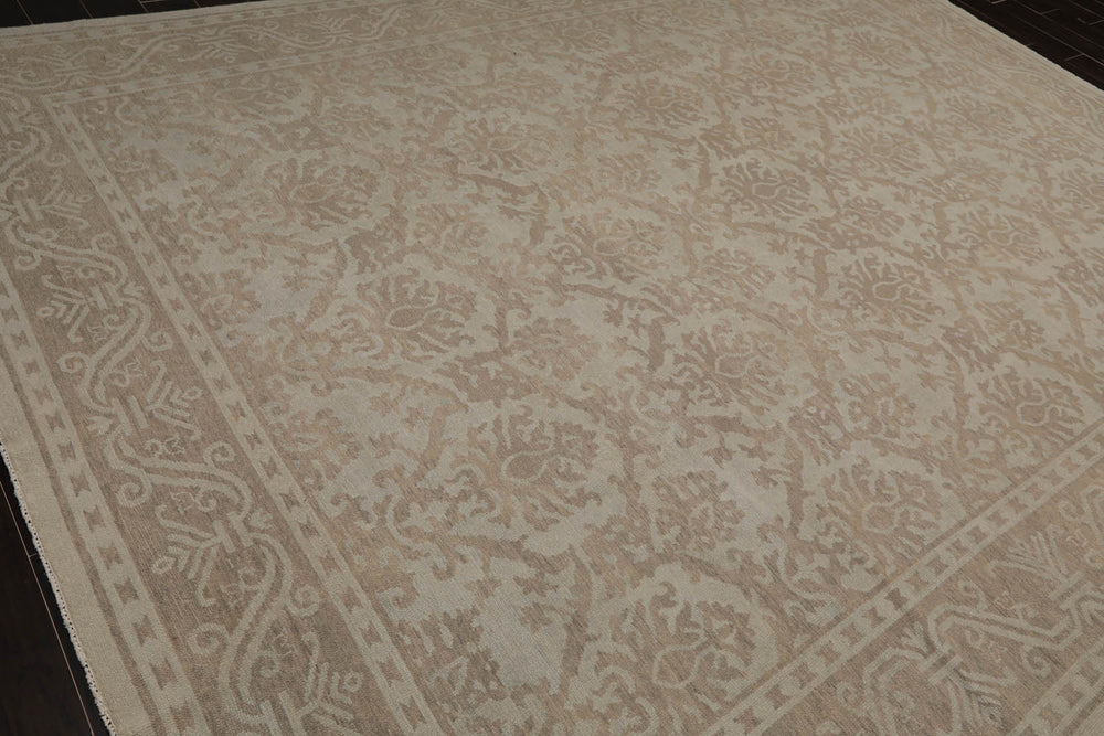 9x12 Gray, , Color Hand Knotted Oushak 100% Wool Traditional Oriental Rug