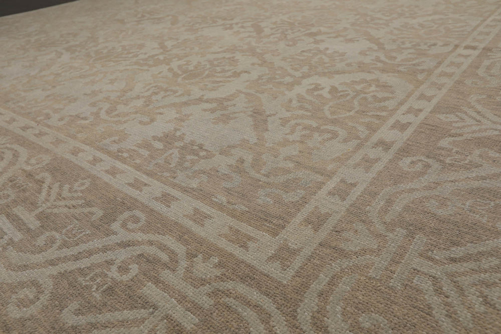 9x12 Gray, , Color Hand Knotted Oushak 100% Wool Traditional Oriental Rug