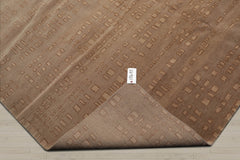 8x10 Tan, Brown, Color Hand Knotted 100% Wool Modern Oriental Rug