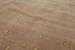 8x10 Tan, Brown, Color Hand Knotted 100% Wool Modern Oriental Rug