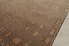 8x10 Tan, Brown, Color Hand Knotted 100% Wool Modern Oriental Rug
