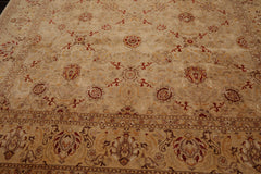 9x12 Beige, Brown, Red Color Hand Knotted Pak Persian 100% Wool Traditional Oriental Rug