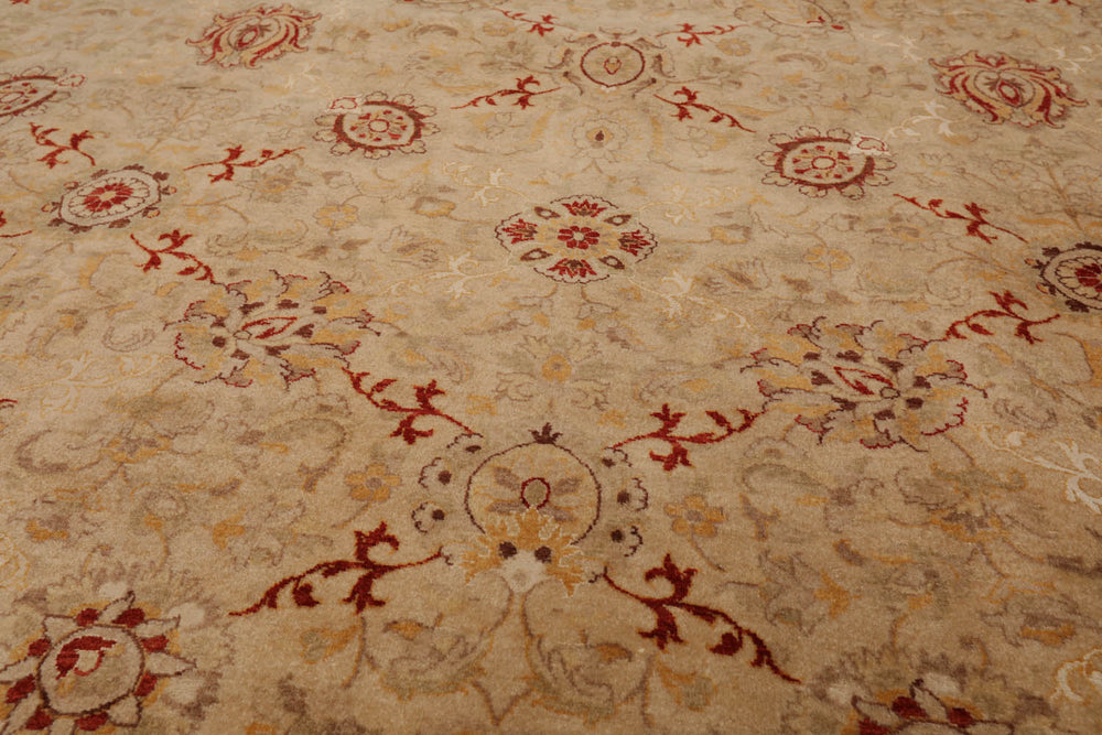 9x12 Beige, Brown, Red Color Hand Knotted Pak Persian 100% Wool Traditional Oriental Rug