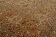 Knotted Rug Lime Brown Hand Knotted 9'x12' Pak Persian 16/18 Traditional 300 KPSI 100% Wool Oriental Area Rug