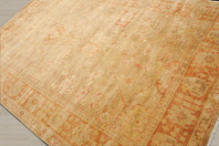 6x9 Tan, Teracotta, Gold Color Hand Knotted Oushak 100% Wool Traditional Oriental Rug