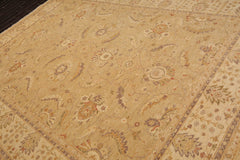 9x12 Tan, Beige, Gray Color Hand Knotted Chobi Peshawar 100% Wool Traditional Oriental Rug