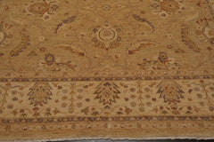 9x12 Tan, Beige, Gray Color Hand Knotted Chobi Peshawar 100% Wool Traditional Oriental Rug