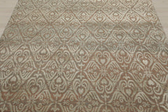 6x9 Aqua, Beige, Color Hand Knotted Tibetan Wool & Silk Traditional Oriental Rug