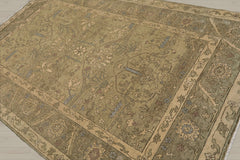 5x8 Moss, Moss, Gray Color Hand Knotted Caucasian 100% Wool Transitional Oriental Rug