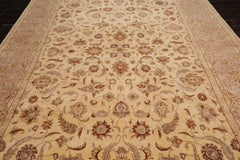 9x12 Ivory, Taupe, Brown Color Hand Knotted Pak Persian 100% Wool Traditional Oriental Rug