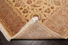 9x12 Ivory, Taupe, Brown Color Hand Knotted Pak Persian 100% Wool Traditional Oriental Rug