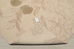 6x9 Ivory, Olive Green, Brown Color Hand Knotted Tibetan Wool & Silk Transitional Oriental Rug