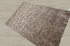 4x6 Gray, Beige, Tone On Tone Color Hand Knotted 100% Wool Transitional Oriental Rug