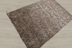 4x6 Gray, Beige, Tone On Tone Color Hand Knotted 100% Wool Transitional Oriental Rug