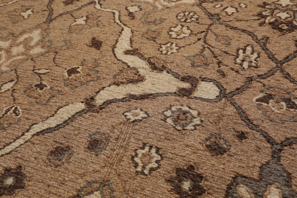 4x6 Camel, Beige, Chocolate Color Hand Knotted Soumak 100% Wool Traditional Oriental Rug