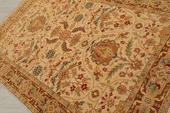 6x9 Beige, Brown, Turquoise Color Hand Knotted Sultanabad 100% Wool Traditional Oriental Rug
