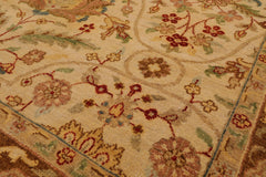 6x9 Beige, Brown, Turquoise Color Hand Knotted Sultanabad 100% Wool Traditional Oriental Rug