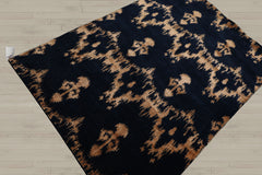 4x6 Navy, Beige, Color Hand Knotted Tibetan Wool & Silk Traditional Oriental Rug