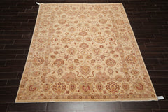 8x10 Beige, Brown, Taupe Color Hand Knotted Pak Persian 100% Wool Traditional Oriental Rug