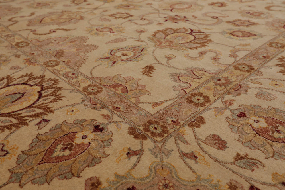8x10 Beige, Brown, Taupe Color Hand Knotted Pak Persian 100% Wool Traditional Oriental Rug
