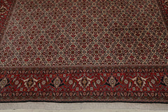 8x11 Ivory, Rose, Black Color Hand Knotted Bidjar 100% Wool Traditional Oriental Rug
