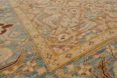 6x9 Taupe, Aqua, Brown Color Hand Knotted Peshawar 100% Wool Traditional Oriental Rug
