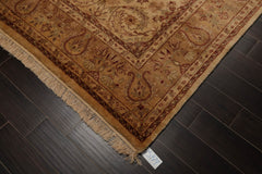 8x10 Beige, Tan, Rust Color Hand Knotted Agra 100% Wool Traditional Oriental Rug