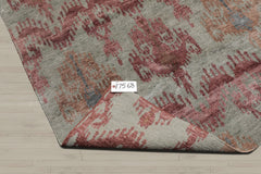 4x6 Gray, Aubergine, Slate Color Hand Knotted Tibetan 100% Wool Transitional Oriental Rug