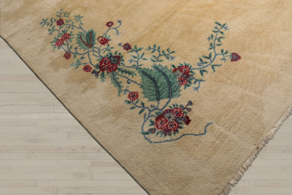 Palace Ivory, Turquoise, Red Color Hand Knotted 100% Wool Traditional Oriental Rug