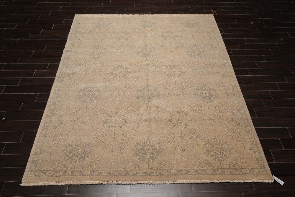 8x10 Gray, Beige, Color Hand Knotted Tibetan 100% Wool Transitional Oriental Rug