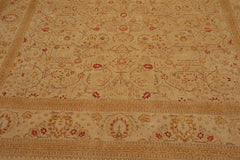 8x10 Tan, Gold, Coral Color Hand Knotted Pak Persian 100% Wool Traditional Oriental Rug