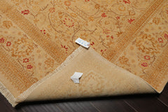8x10 Tan, Gold, Coral Color Hand Knotted Pak Persian 100% Wool Traditional Oriental Rug
