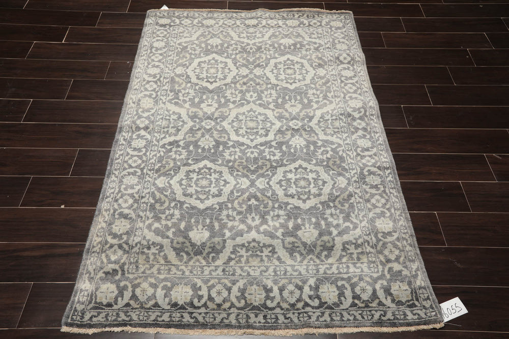 4x6 Gray, , Color Hand Knotted 100% Wool Transitional Oriental Rug
