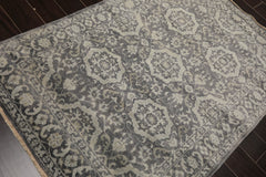 4x6 Gray, , Color Hand Knotted 100% Wool Transitional Oriental Rug