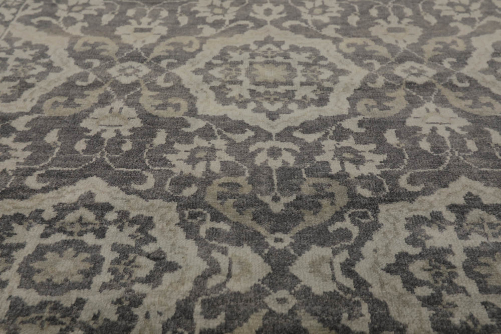4x6 Gray, , Color Hand Knotted 100% Wool Transitional Oriental Rug
