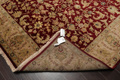6x9 Wine, Taupe, Beige Color Hand Knotted Agra 100% Wool Traditional Oriental Rug