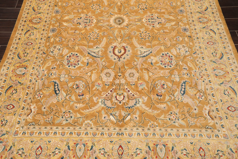 6x9 Caramel, Gold, Beige Color Hand Knotted Pak Persian 100% Wool Traditional Oriental Rug