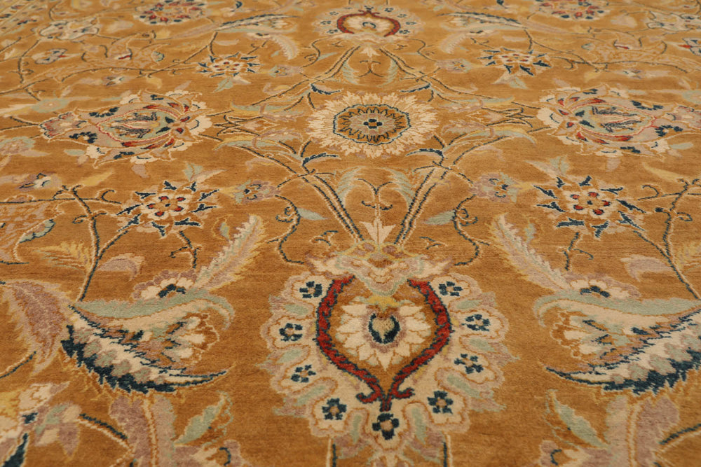 6x9 Caramel, Gold, Beige Color Hand Knotted Pak Persian 100% Wool Traditional Oriental Rug