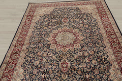 6x9 Navy, Burgundy, Beige Color Hand Knotted Pak Persian 100% Wool Traditional Oriental Rug