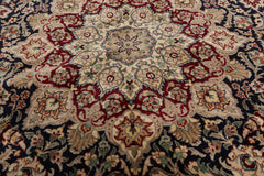 6x9 Navy, Burgundy, Beige Color Hand Knotted Pak Persian 100% Wool Traditional Oriental Rug
