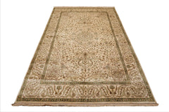 6x9 Beige, Brown, Multi Color Hand Knotted 100% Wool Traditional Oriental Rug