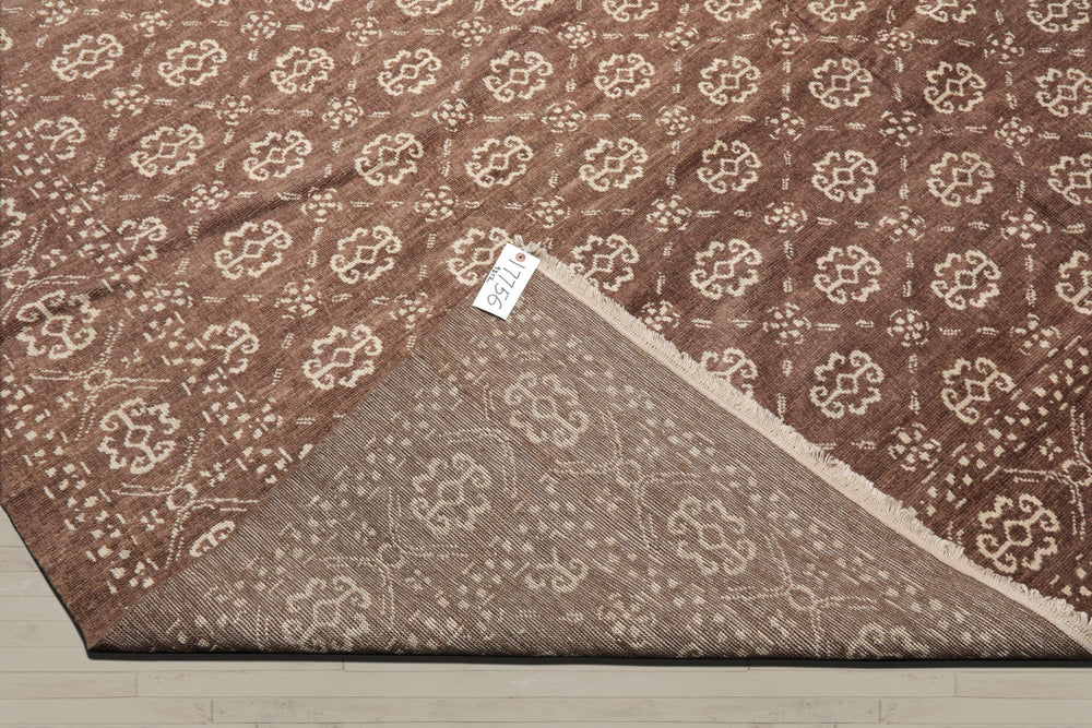 9x12 Brown, Beige, Color Hand Knotted Wool Traditional Oriental Rug