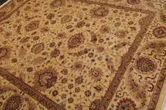8x10 Gold, Tan, Rust Color Hand Knotted Agra 100% Wool Traditional Oriental Rug