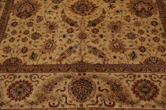 8x10 Gold, Tan, Rust Color Hand Knotted Agra 100% Wool Traditional Oriental Rug