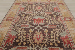 Multi Size Brown Mustard Beige Color Hand Knotted William Morris Wool Oriental Rug