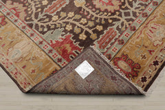 Multi Size Brown Mustard Beige Color Hand Knotted William Morris Wool Oriental Rug